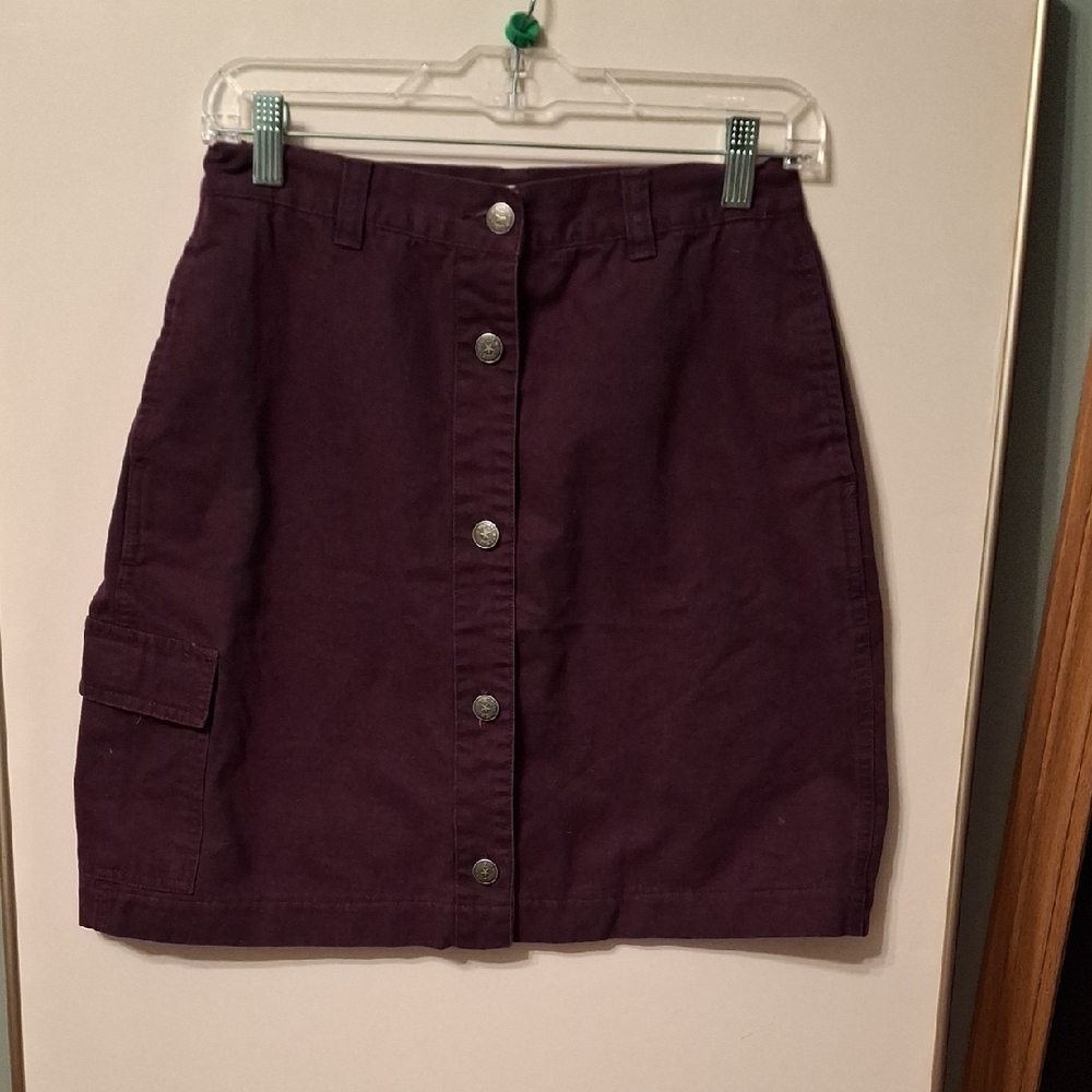 Cherokee Dark Purple Mini Skirt with Buttons